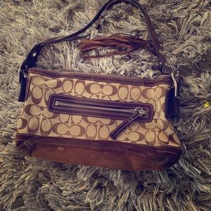 Coach Signature Suede Bag